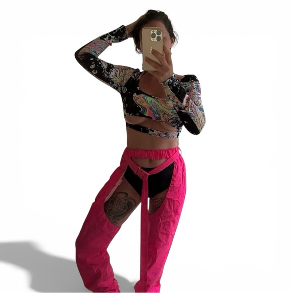 Hot & Delicious Other - iheart raves - Neon Pink reflective chaps